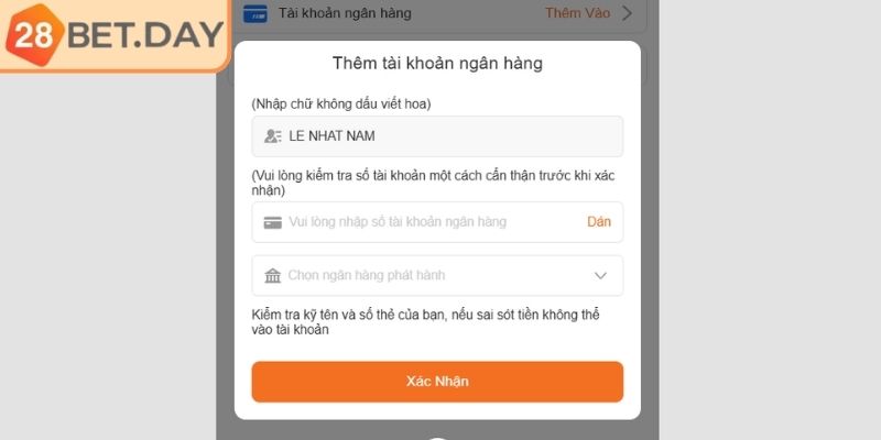 Lưu ý quan trọng khi thực hiện nạp rút tiền 28bet